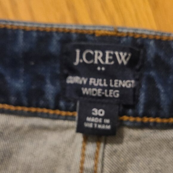 J. CREW CURVY FULL LENGTH WIDE-LEG JEANS DARK WASH HIGH RISE BUTTON FLY sz 30 - Picture 6 of 6